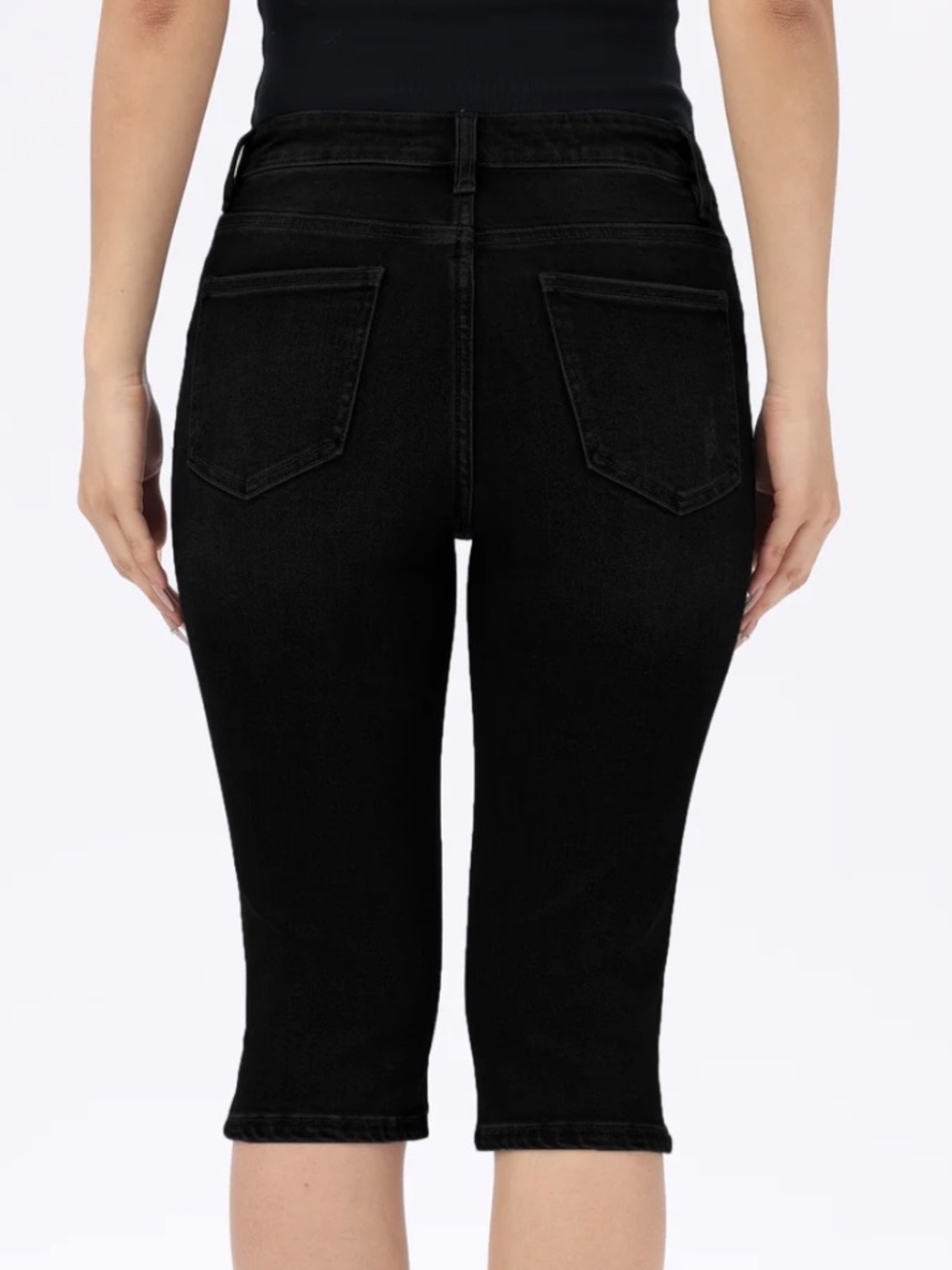 BAYEAS MID RISE BLACK CAPRI SKIMMER JEANS NEW WITH TAGS - SIZE 27 - Picture 3 of 13